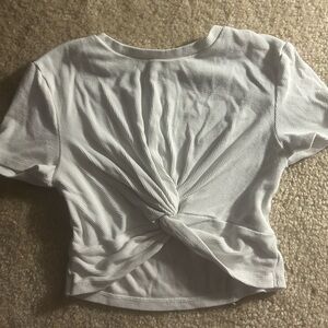 Women's White Twist-Front Top